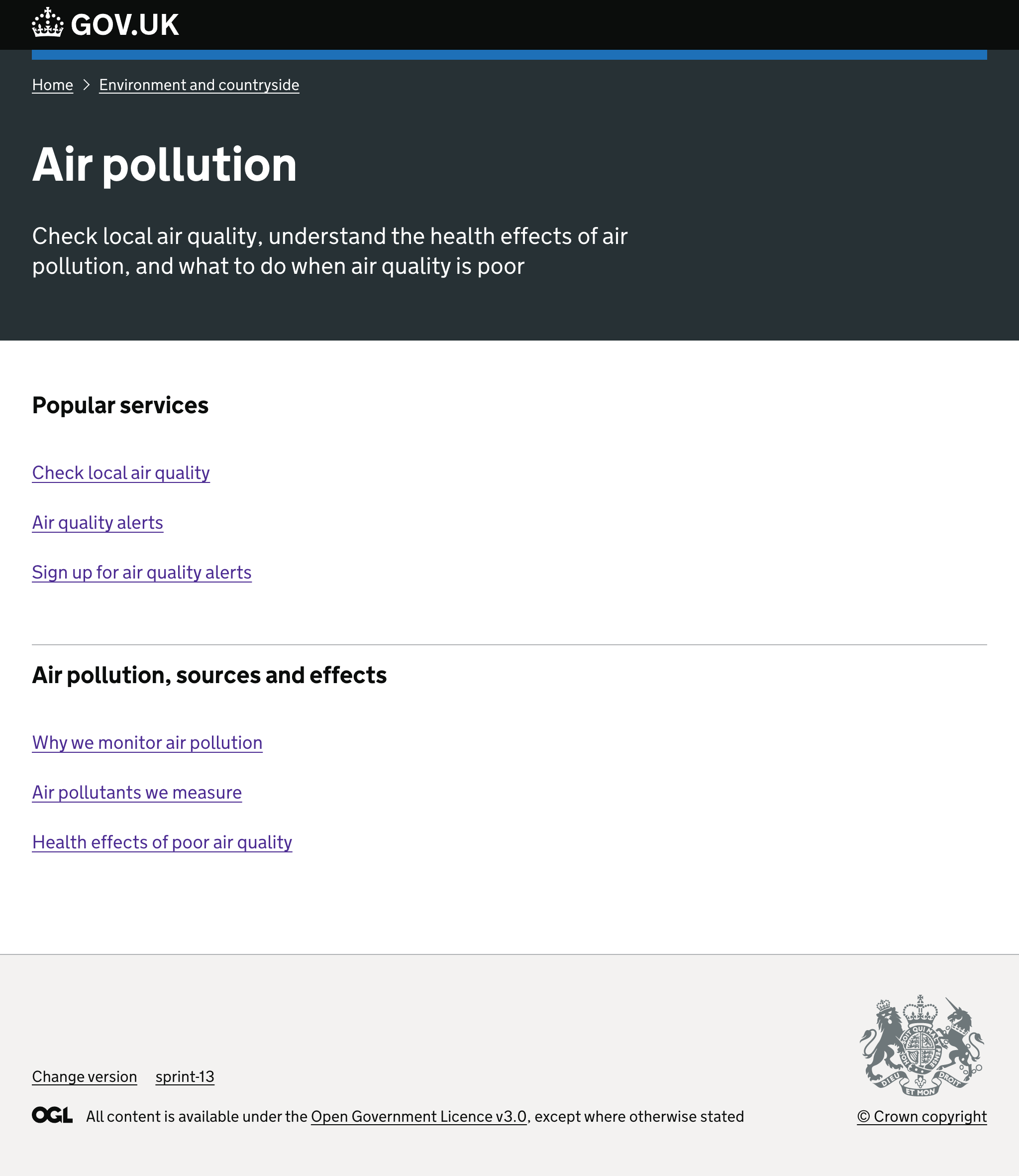 Air pollution - Topic landing page