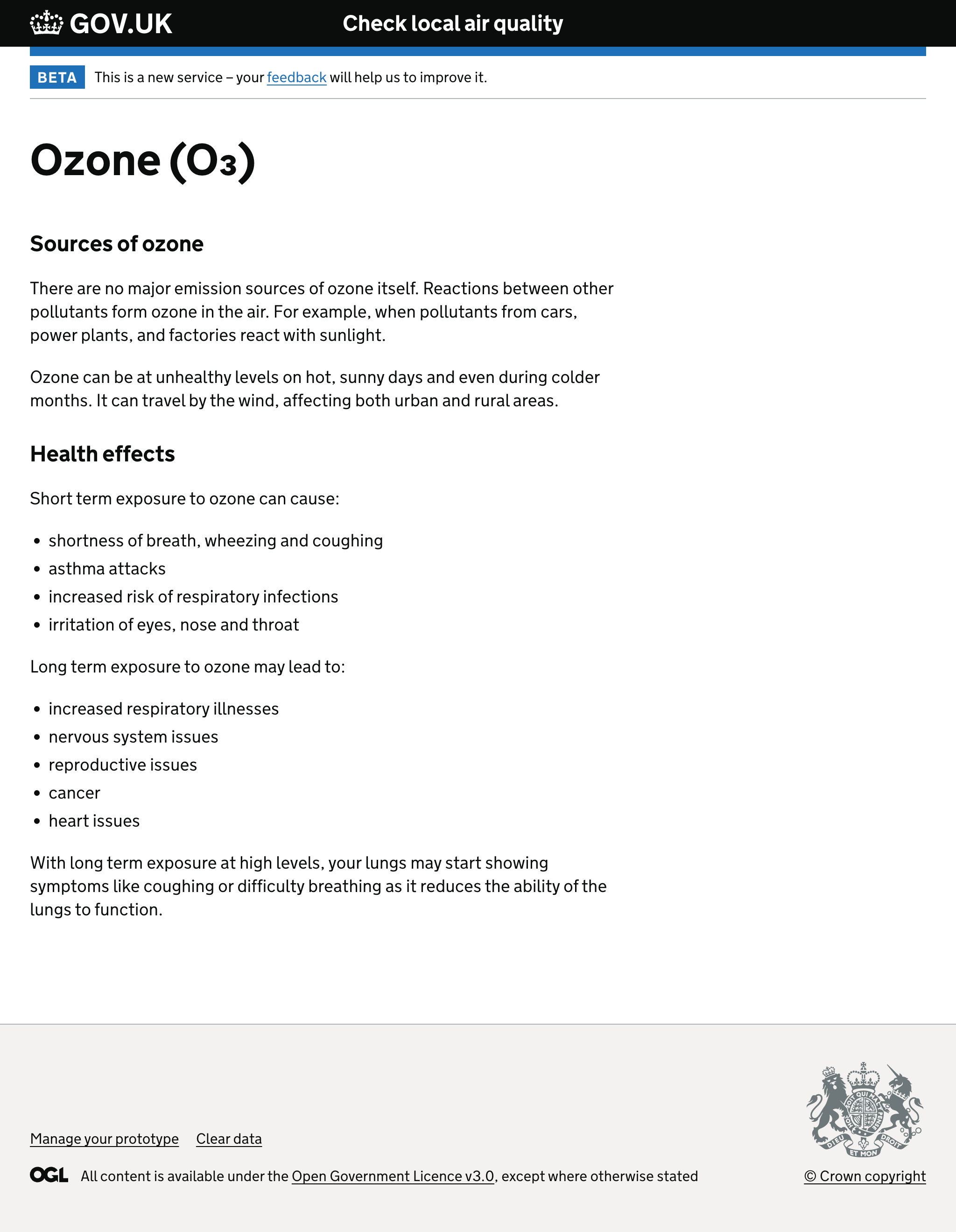 Pollutant details page